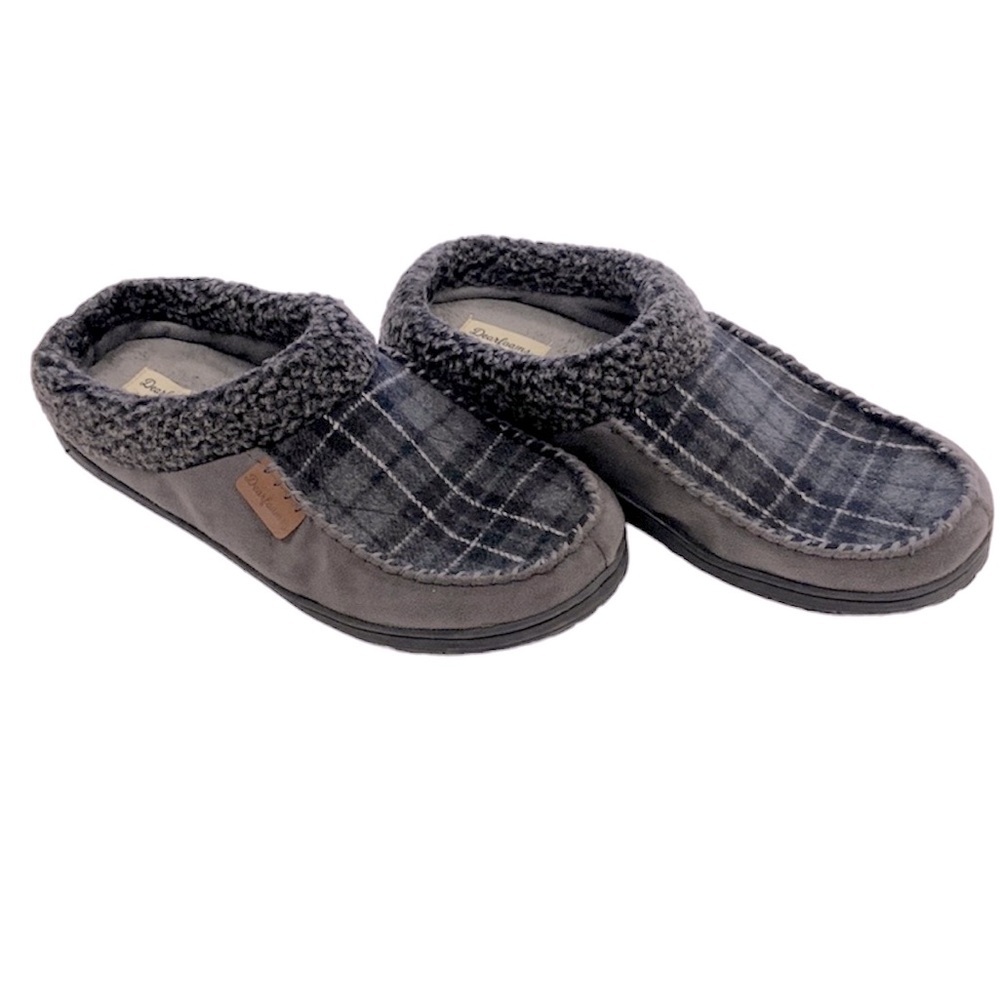 Dearfoams Brendan Microfiber Indoor/Outdoor Suede Clog Whipstitch Slipp…